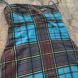Realisation Par Blue Plaid Mini Dress